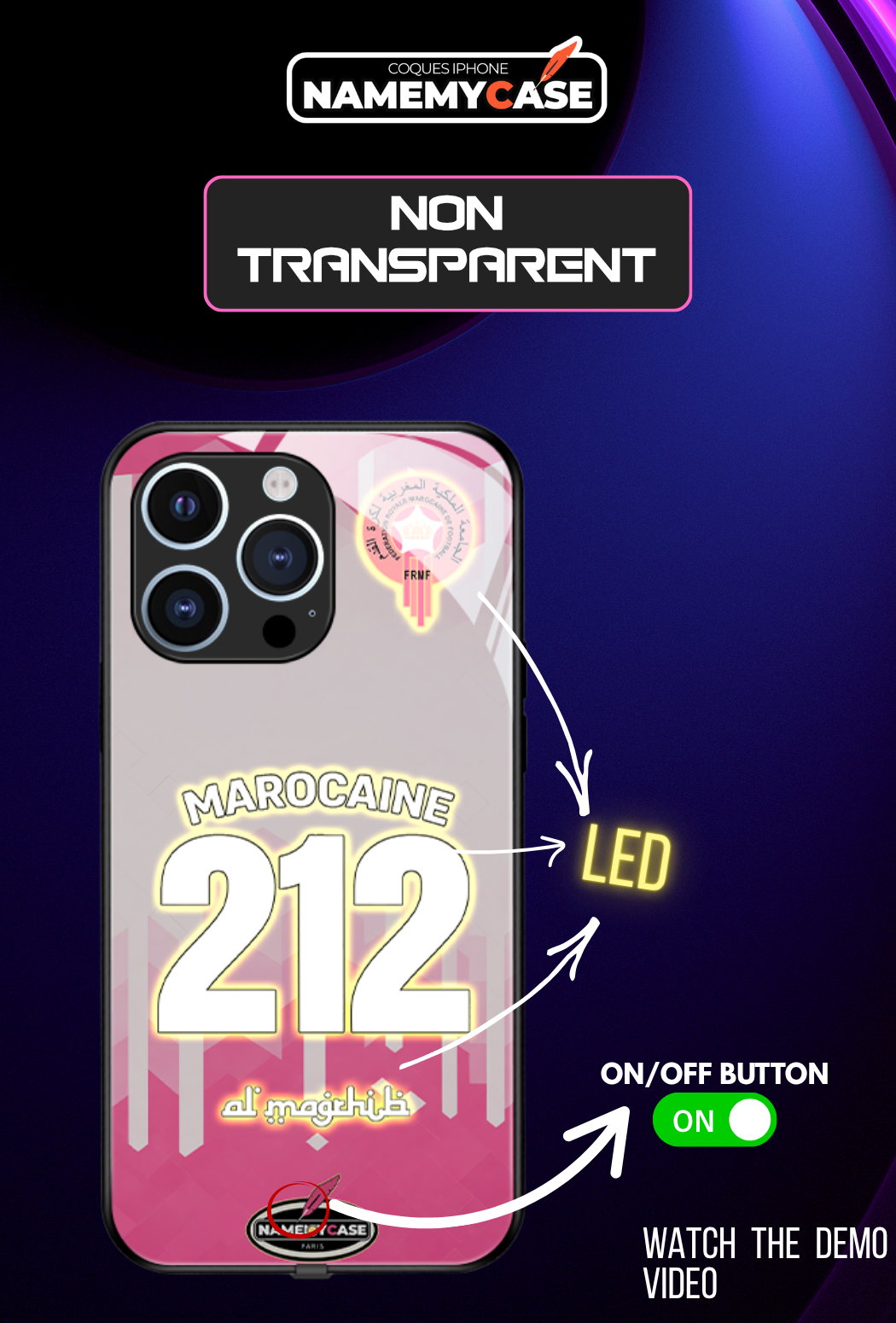 LED Light-Up iPhone Case- 212 Moroccan