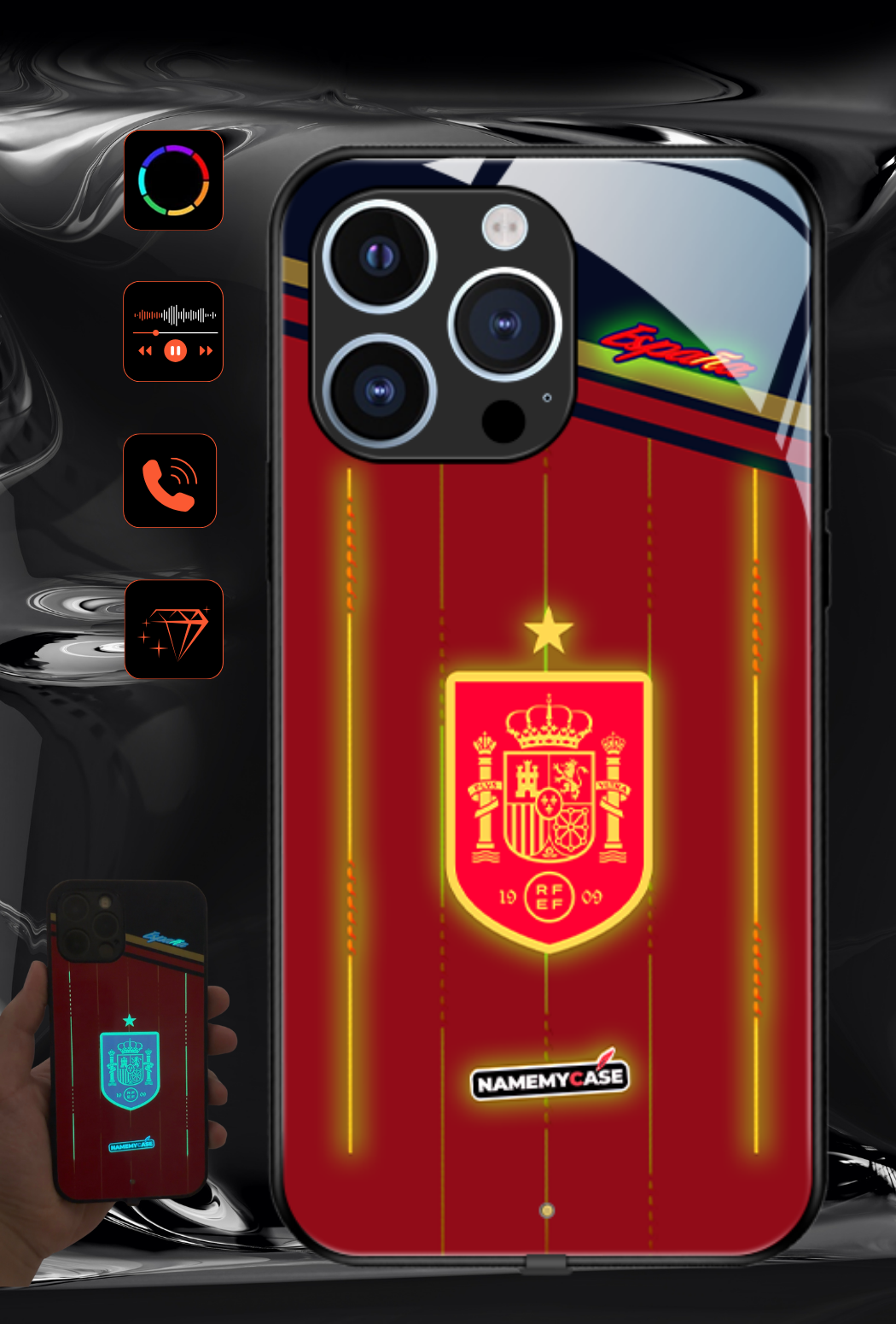 LED Light-Up iPhone Case - World Cup Jersey Spain