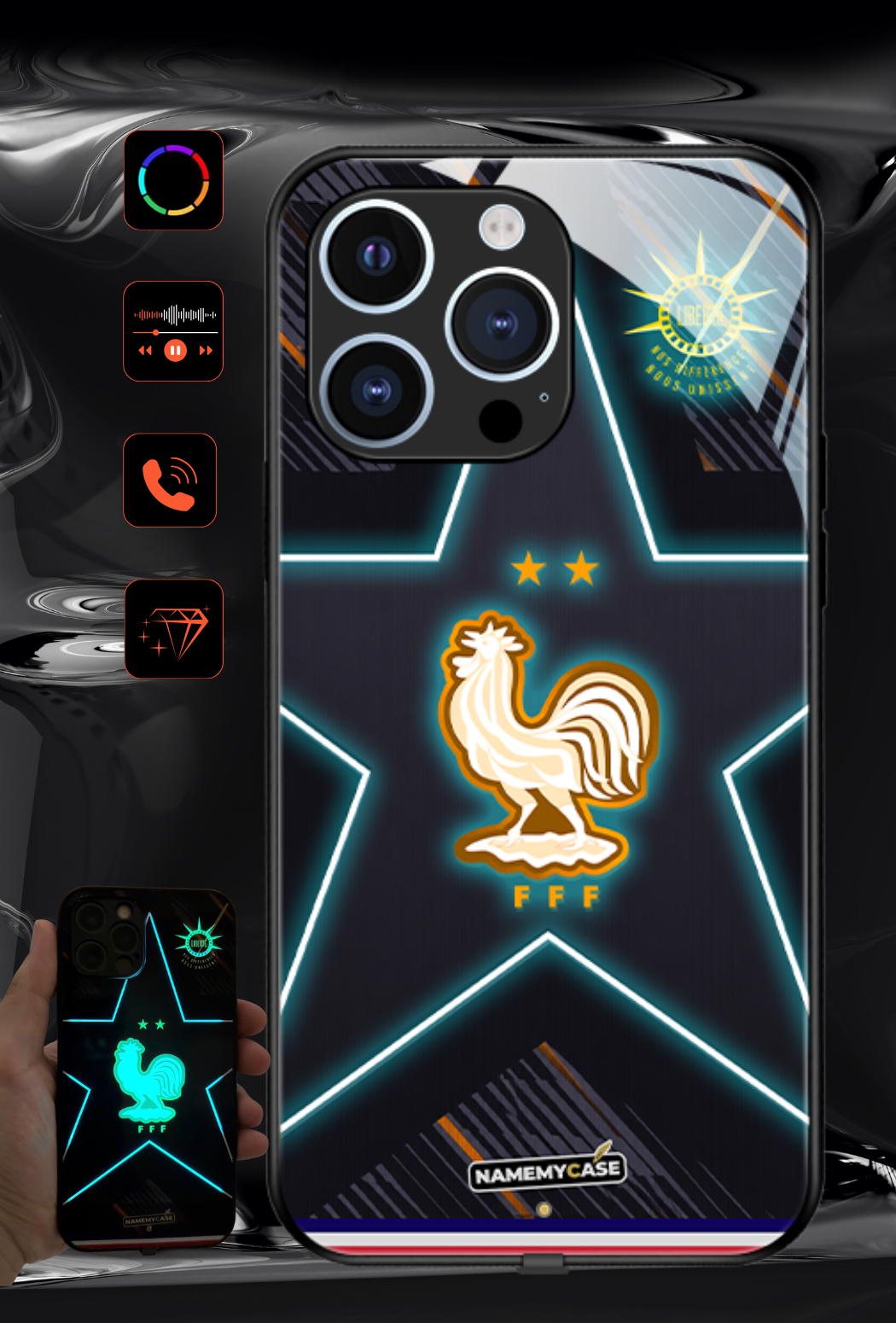 LED Light-Up iPhone Case - France Stadium World Cup Jerseys