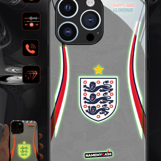 LED Light-Up iPhone Case - White England World Cup Jerseys
