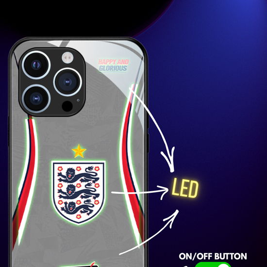 LED Light-Up iPhone Case - White England World Cup Jerseys