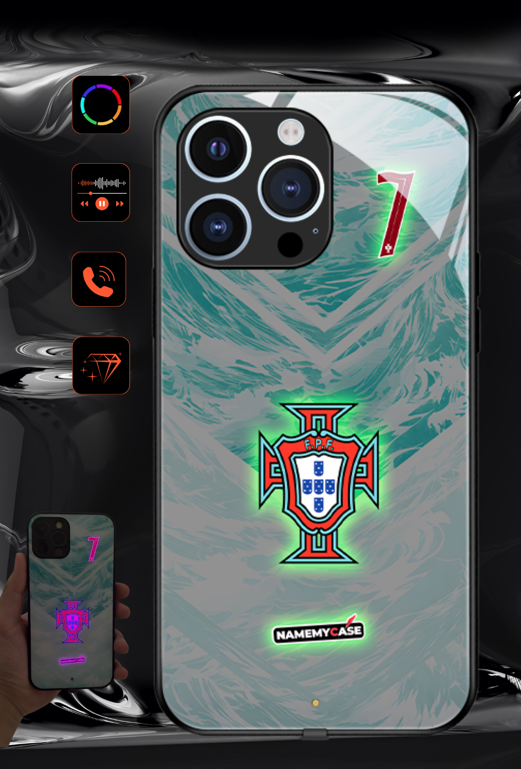 LED Light-Up iPhone Case - World Cup Jersey Portugal