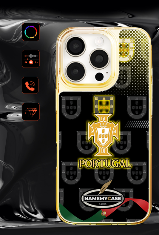 LED Light-Up iPhone Case- Portugal Black