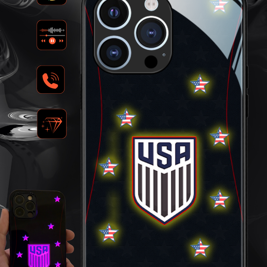 LED Light-Up iPhone Case - USA Black Edition World Cup Jerseys