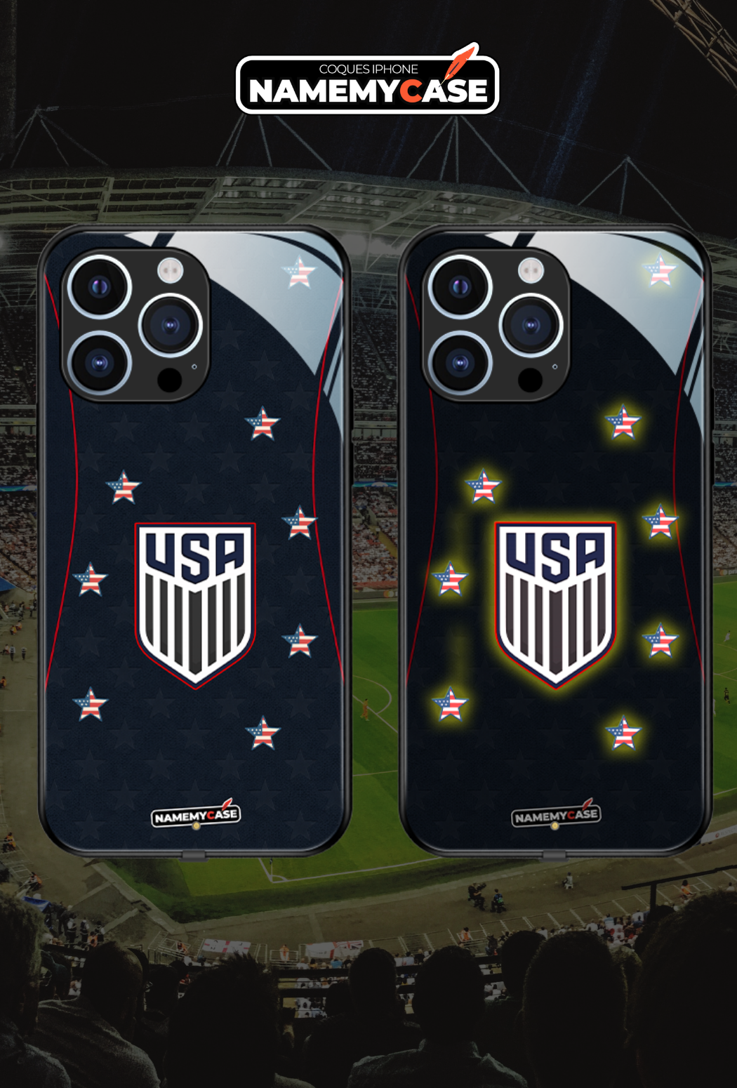 LED Light-Up iPhone Case - USA Black Edition World Cup Jerseys