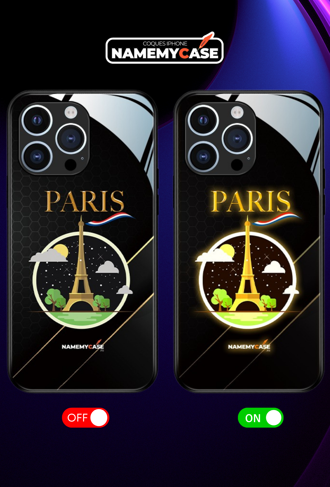 LED Light-Up iPhone Case - Paris