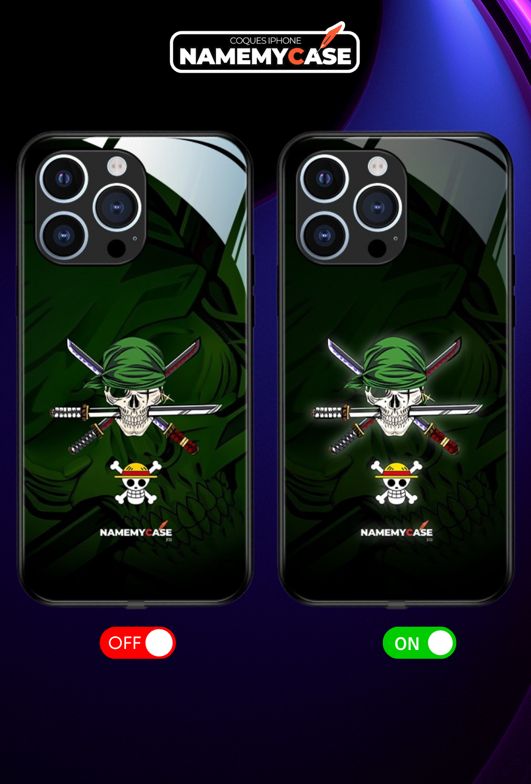 LED Light-Up iPhone Case - Roronoa Zoro | One Piece